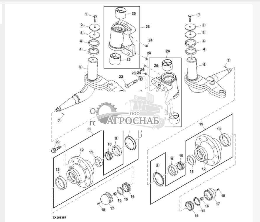 Rear Axle Spindles, Regular Duty 